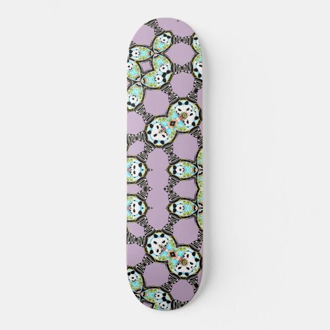 Pandas Kaleidoskop Skateboard (Vorderseite)