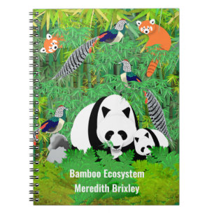 Pandas Lady Amherst's Fasants Red Pandas Bamboo Notizblock