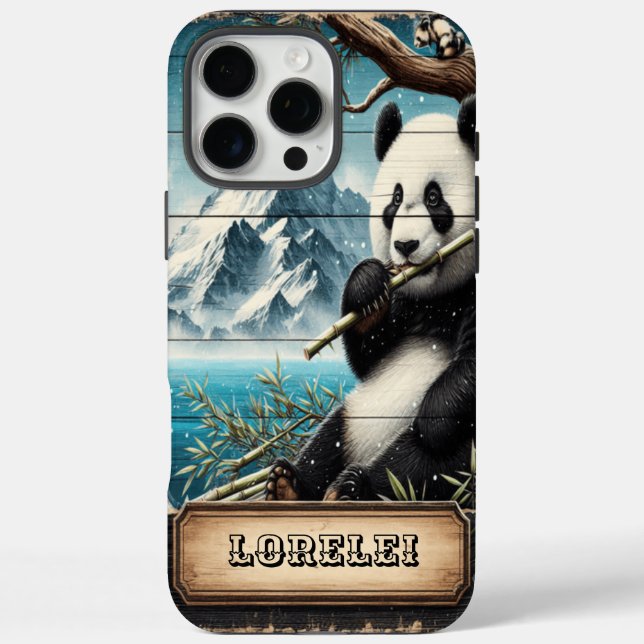 Panda's Mountain Vista: Bambus-Absetzung iPhone 16 Pro Max Hülle (Rückseite)