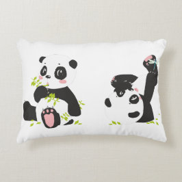 Pandas | Niedliche Panda Cubs und Kleine Dragonfly Dekokissen