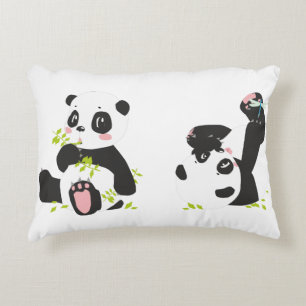 Pandas   Niedliche Panda Cubs und Kleine Dragonfly Dekokissen
