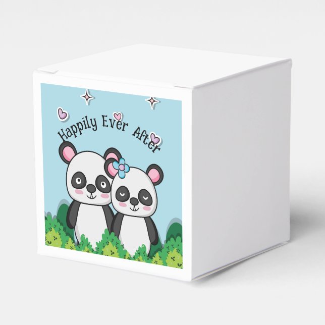 Pandas-Paar Geschenkschachtel (Vorderseite)
