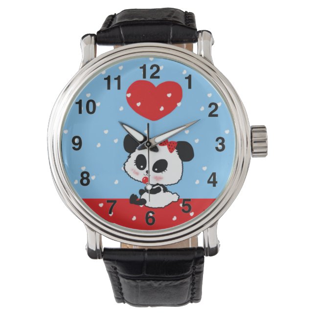 Pandas "Panda Bären" "Panda bear baby" "kawaii pan Armbanduhr (Vorderseite)