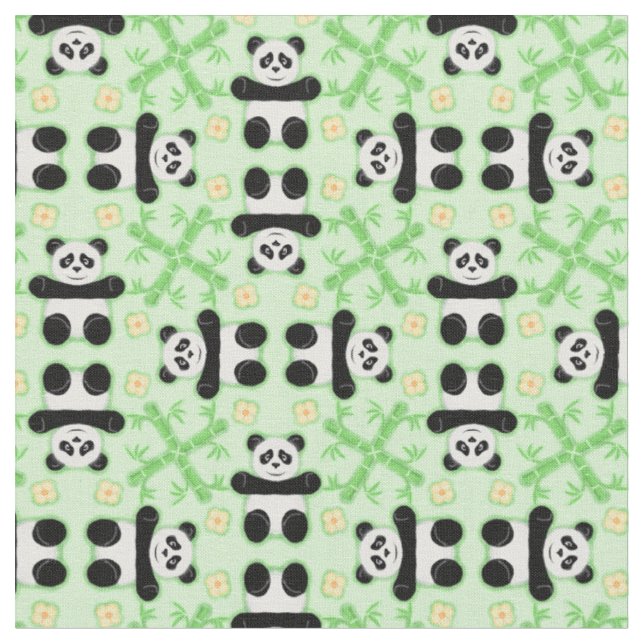 Pandas, Pandas Muster Fabric Stoff (Nahaufnahme)
