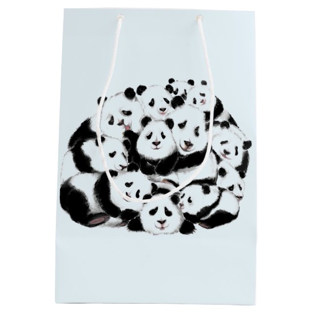 Pandas - Pandemie - Big Hugs - Zeichensammlung Mittlere Geschenktüte (Rückseite)