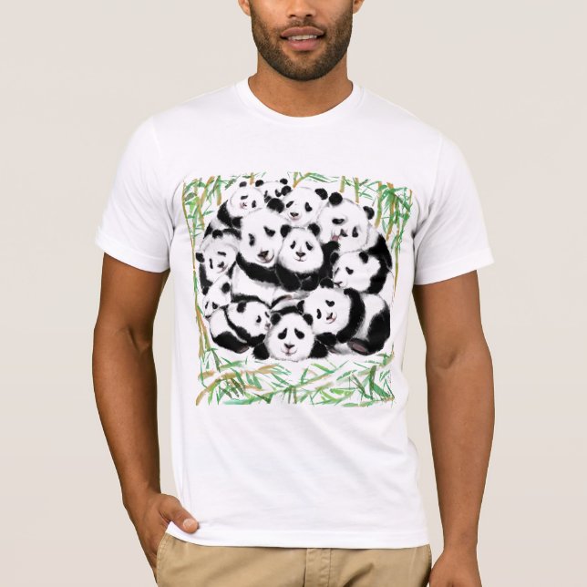 Pandas T - Shirt Gift Panda Family (Vorderseite)