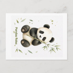 Pandas Tales – Wasserfarben-Panda-Postkarte Postkarte