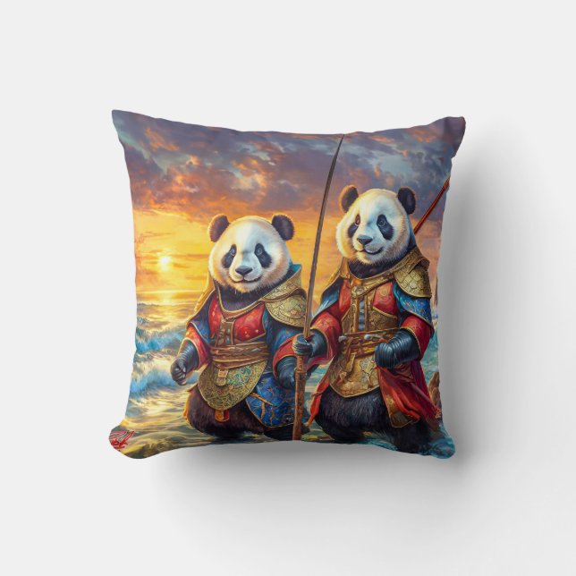 Pandas über das fertige Design von Rich AMeN Gill Kissen (Vorderseite)