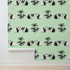Pandas und Bamboo Design Tapete