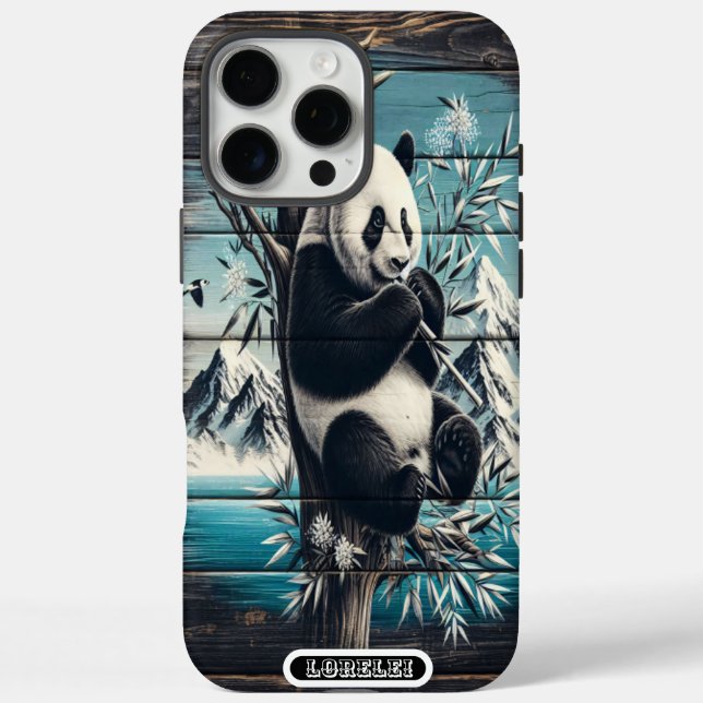 Panda's Wooded Haven: Bamboo-Leckerei iPhone 16 Pro Max Hülle (Rückseite)