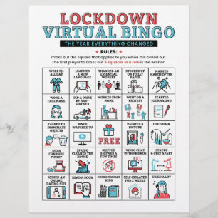 Pandemic Year Quarantine Bingo Lockdown Aktivitäte