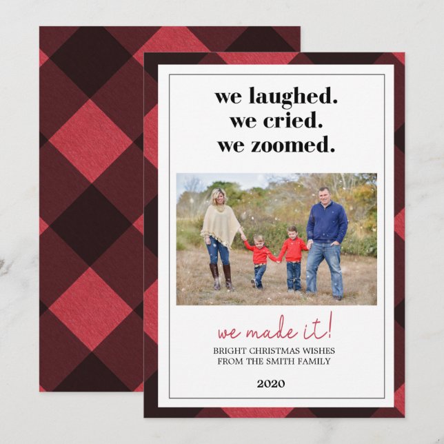 Pandemische Weihnachtskarte, Weihnachtskarte Zoom Einladung (Vorne/Hinten)