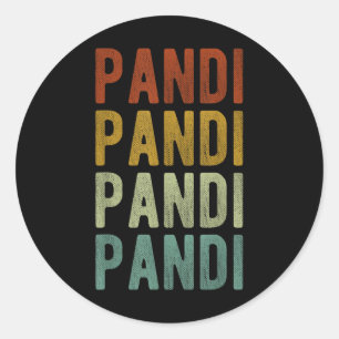 Pandi City Philippines Retro Runder Aufkleber