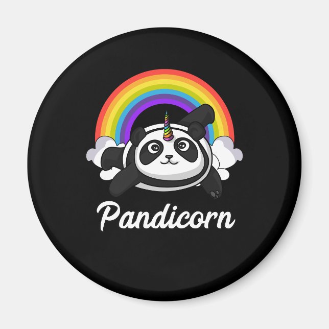 Pandicorn Panda Bear Unicorn Magischer Regenbogen Magnet (Vorne)