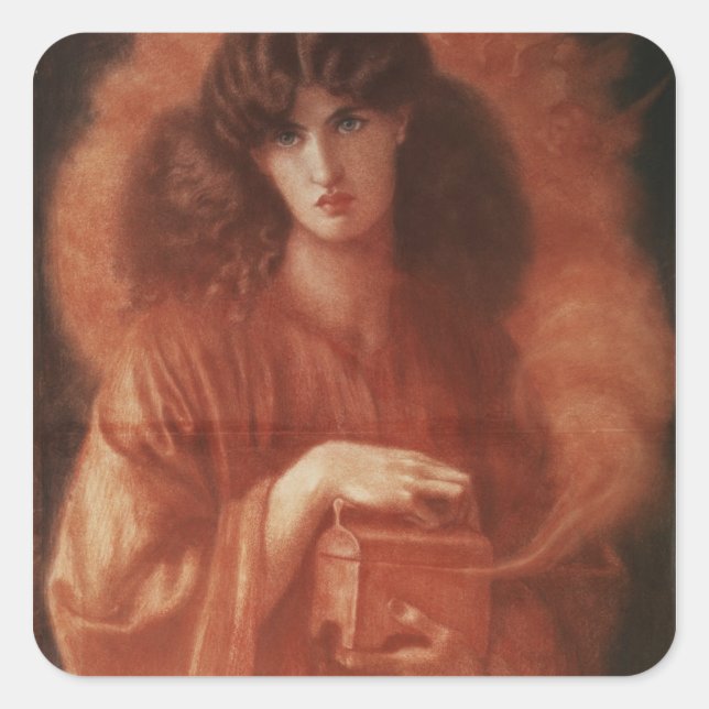 Pandora, 1869 quadratischer aufkleber (Vorderseite)
