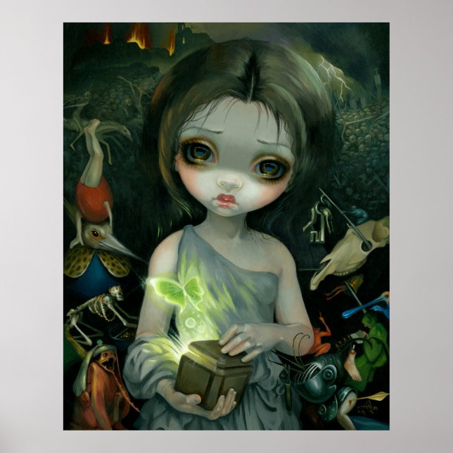Pandora ART DRUCKEN Große Augen Postfach Pandora Poster (Vorne)