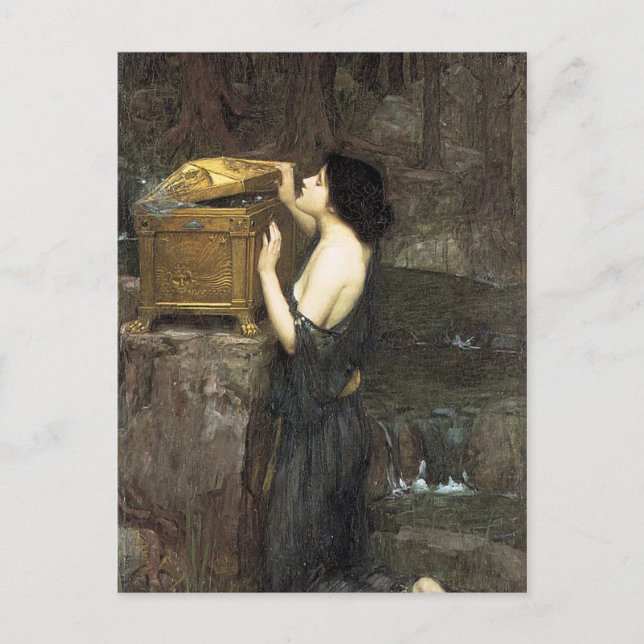 Pandora, by John William Waterhouse, 1896 Postkarte (Vorderseite)