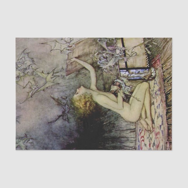 "Pandora öffnet die Box" von Arthur Rackham Seidenpapier (Vorderseite)