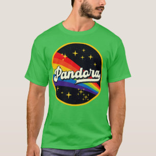 Pandora Regenbogen im Weltraum Vintager Stil T-Shirt