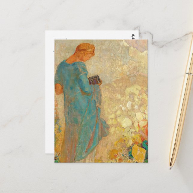 Pandora von Odilon Redon Postkarte (Vorderseite/Rückseite Beispiel)