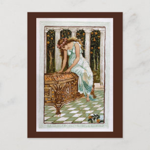 Pandora will die Box öffnen Postkarte