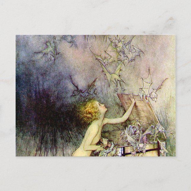 Pandora's Box by Arthur Rackham Postkarte (Vorderseite)