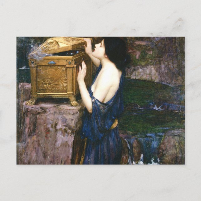Pandora's Box - John William Waterhouse Postkarte (Vorderseite)