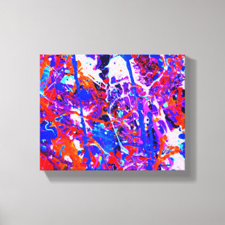 Pandoras Box Rot Blau Abstracter Spritzer Leinwanddruck