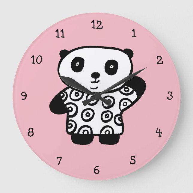 Pandy Panda Große Wanduhr (Vorderseite)