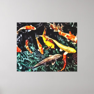 Panel Blue Fish Aquarium Sea Wand Malerei Leinwanddruck