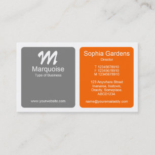 Panels - Grau und Orange Visitenkarte