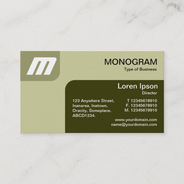 Panels MonoGram - Shades of Khaki/Olive Visitenkarte (Vorderseite)