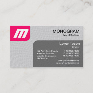 Panels MonoGram v2 - Neon Red und Gray Visitenkarte