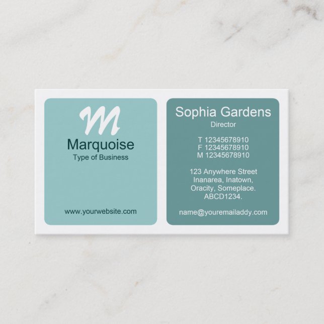 Panels - Schatten von Coolen Grünen Visitenkarte (Vorderseite)