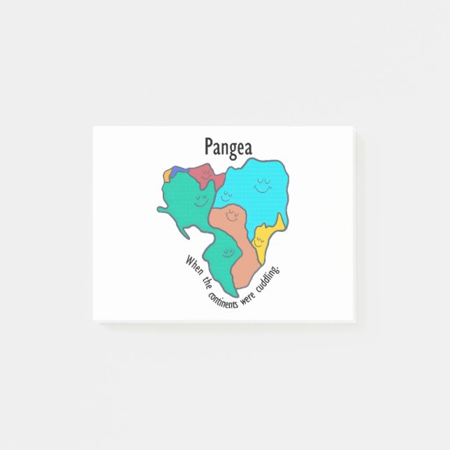 Pangea Continents Cuddling Multicolor Post-it Klebezettel (Vorderseite)