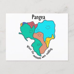 Pangea Continents Cuddling Multicolor Postkarte