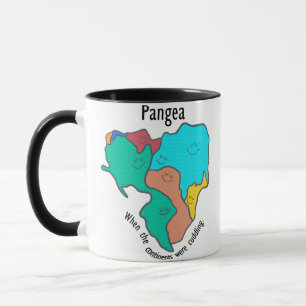 Pangea Continents Cuddling Multicolor Tasse