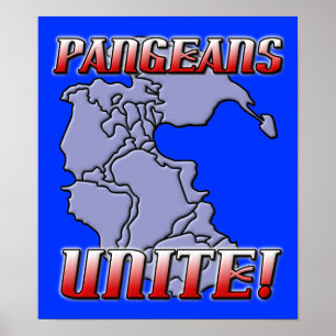 Pangea vereinigen Geografie-Plakat Poster