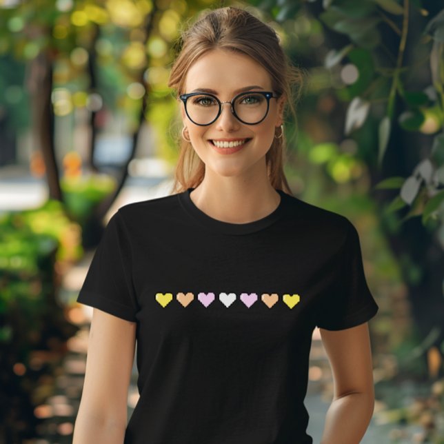 Pangender Flag Pixel Herz T-Shirt (Von Creator hochgeladen)