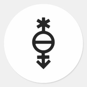 Pangender-Geschlechtssymbol Runder Aufkleber
