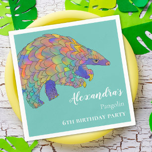 Pangolin Bunte Geburtstagsfeier Serviette