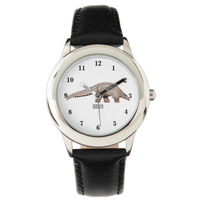 Pangolin-Cartoon Armbanduhr (Vorderseite)