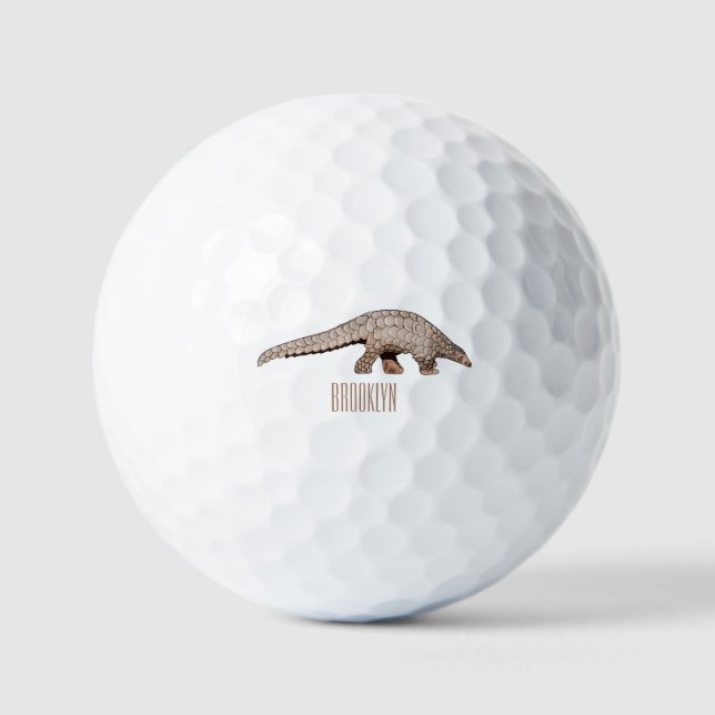 Pangolin-Cartoon Golfball (Vorderseite)