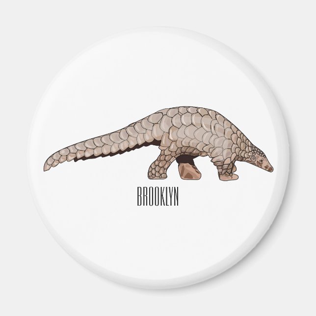 Pangolin-Cartoon Magnet (Vorne)