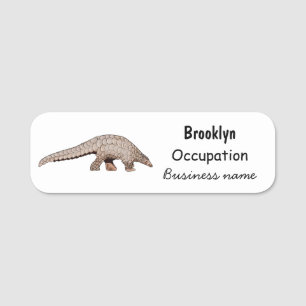 Pangolin-Cartoon Namensschild