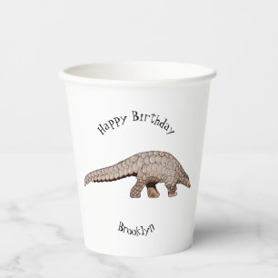 Pangolin-Cartoon Pappbecher