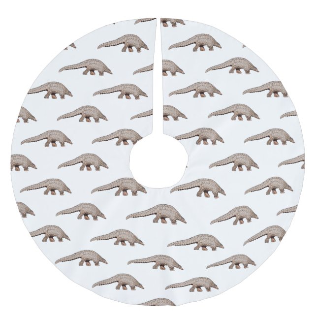 Pangolin-Cartoon Polyester Weihnachtsbaumdecke (Vorderseite)