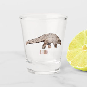 Pangolin-Cartoon Schnapsglas