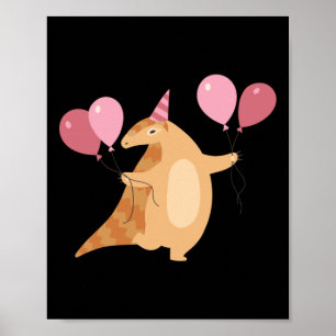 Pangolin Celebrating Sticker Poster
