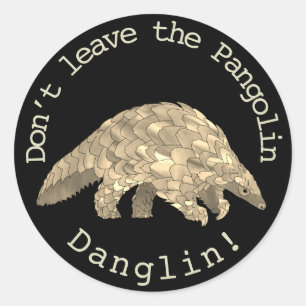 Pangolin Danglin gefährdet Tierrechtsaktivierung Runder Aufkleber